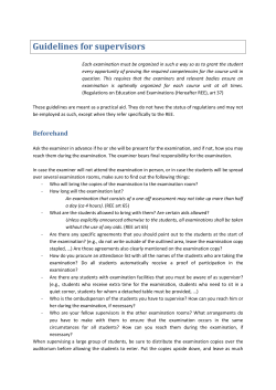 Guidelines for supervisors