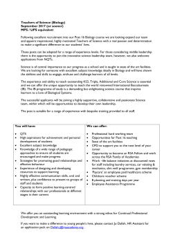 Teachers of Science (Biology) - Redditch RSA Academies Trust