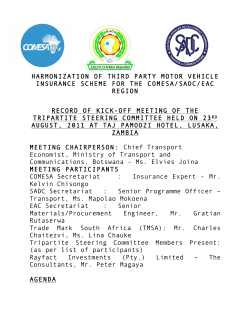 COMESA - YELLOW CARD RECORD OF KICK