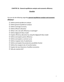 CHAPTER 16: General equilibrium analysis and economic efficiency