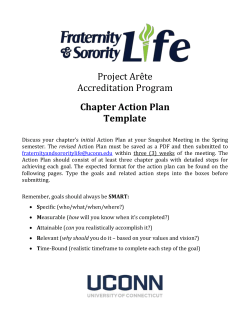 Chapter Action Plan - UConn Greek Life