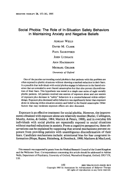 Social Phobia: The Role of In-Situation Safety