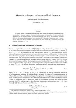 Gaussian polytopes: variances and limit theorems - KIT
