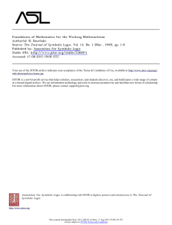 Foundations of Mathematics for the Working Mathematician Author(s