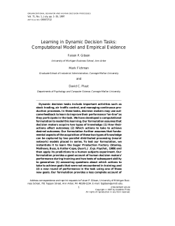 organizational behavior and human decision processes, volume 71