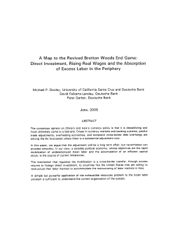 A Map to the Revived Bretton Woods End Game: Direct Investment