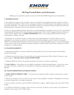 Flag Football Rules - Play Emory