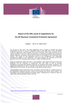 EU-Myanmar IPA: Report of the 5th Round