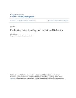 Collective Intentionality and Individual Behavior - e