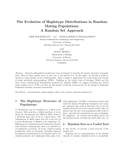 The Evolution of Haplotype Distributions in Random