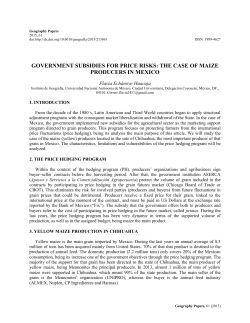 government subsidies for price risks: the case of maize producers in