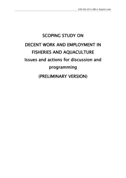 Decent work in fisheries and aquacultureIssues and actions for FAO