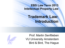 Art. 6 bis PC: well-known marks EBS Law Term 2013 - VU-dare