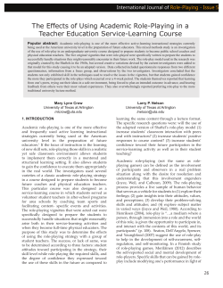 The Effects of Using Academic Role-Playing in a Teacher Education