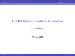 CSI2101 Discrete Structures: Introduction