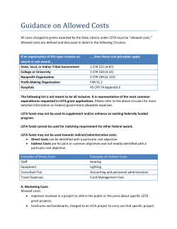 Guidance on Allowed Costs