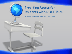 Providing Access for Students with Disabilities