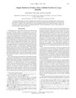 Simple Method to Produce Janus Colloidal Particles in Large Quantity