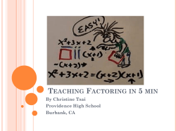 Teaching Factoring in 5 min - CMC