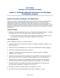 Strategy, Balanced Scorecard, and Strategic