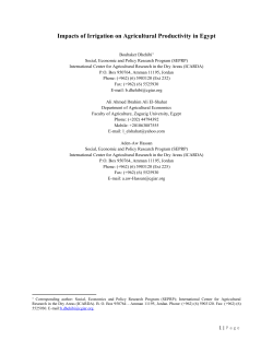 Impacts of Irrigation on Agricultural Productivity in Egypt - MEL