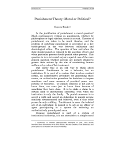Punishment Theory: Moral or Political?