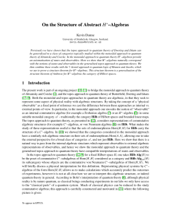 On the Structure of Abstract H &ndash;Algebras