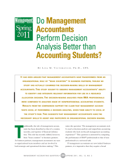 Do Management Accountants Perform Decision Analysis Better than