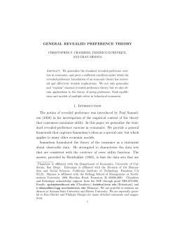 GENERAL REVEALED PREFERENCE THEORY 1. Introduction The