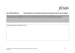 1PR26 Prepare Meals to Meet Relevant Nutritional Standards