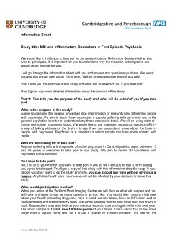 The Information sheet for volunteers can be read here.