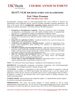 EE 677: VLSI Architectures and Algorithms