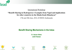 Benefit Sharing Mechanisms in the Indus