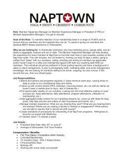 Role: Member Happiness Manager (or Member Experience