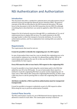 NSI Autentication and Authorization - version 05