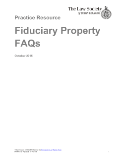 Practice Resource: Fiduciary Property FAQs