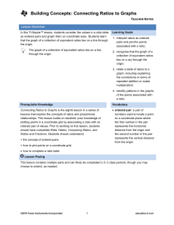 Connecting Ratios to Graphs - TI Education