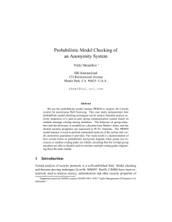 Probabilistic Model Checking of an Anonymity System