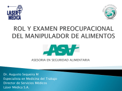 rol y examen preocupacional del manipulador de