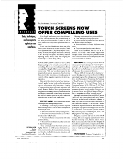 Touch screens now offer compelling uses - IEEE Software