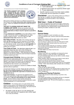 Climbing Wall Conditions of Use
