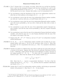 Homework Problem Set 10 (7.1.10) 1. (L&eacute;vy 1) Assume that n is an