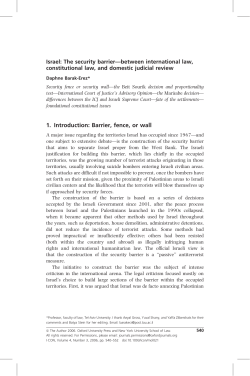 Israel: The security barrier&mdash;between international law, constitutional