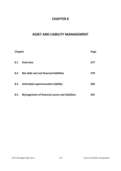 2017-18 Budget Chapter 8 Asset and Liability Management