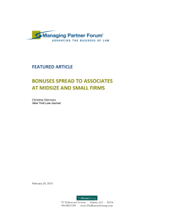 Bonuses Spread to Associates at Midsize and Small Firms