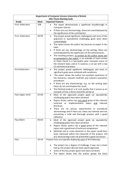 MSc Thesis Marking Scale - Bristol CS