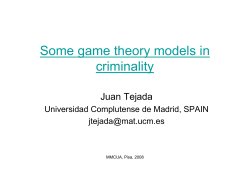 Some game theory models in criminality