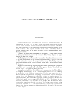 COMPUTABILITY WITH PARTIAL INFORMATION Introduction