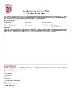 Academic Improvement Plan - Loyola University Chicago