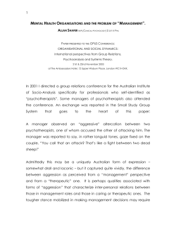 mental health organisations and the problem of